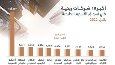 الشركات السعودية تتصدر.. أكبر عشر شركات ربحية