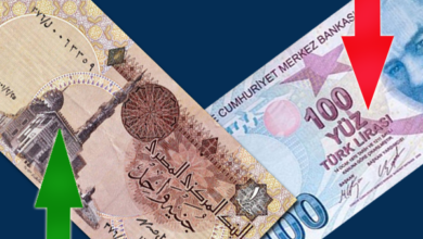 انخفاض سعر الليرة التركية مقابل الجنيه رغم ارتفاع احتياطيات البنك المركزي التركي